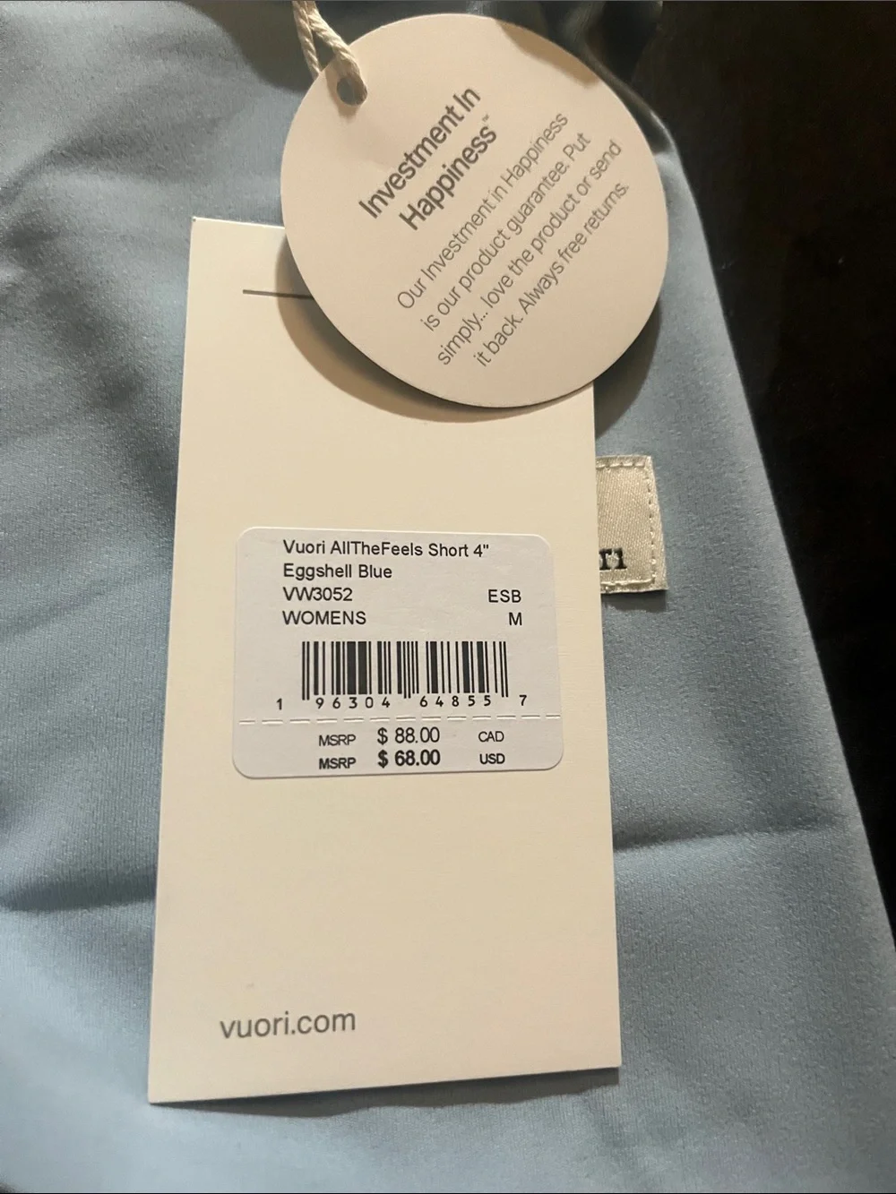 Vuori Eggshell Blue High-Rise Shorts - Picture 2 of 3